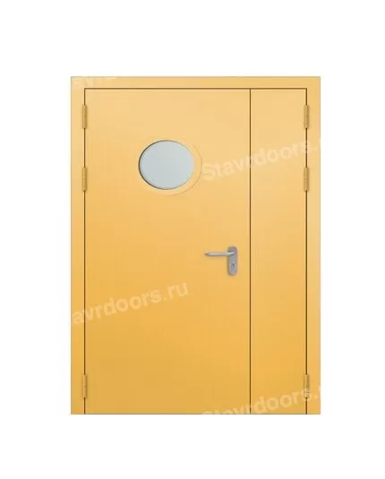 Противопожарные двери металлические двупольные глухие желтые EI 60