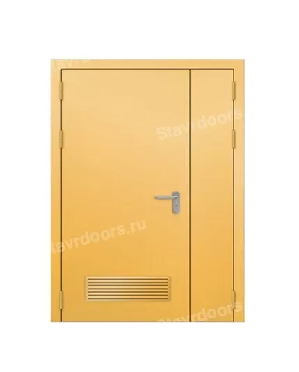 Противопожарные двери металлические двупольные глухие желтые EI 60